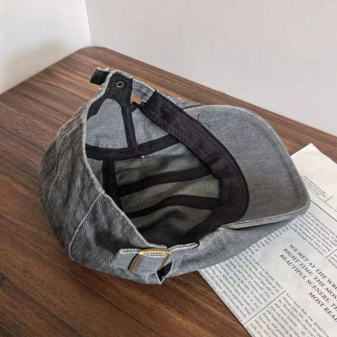 Brown Denim Forward Cap Large Unisex — feature 15