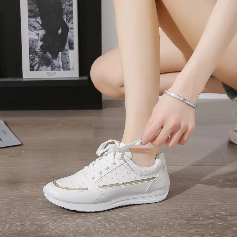 Single Shoes Women's 2025 Spring and Autumn New Round Head Thick Bottom Low-top Lace-up Flat Casual sneaker Foreign Trade plus size Women's Shoes - Image 6