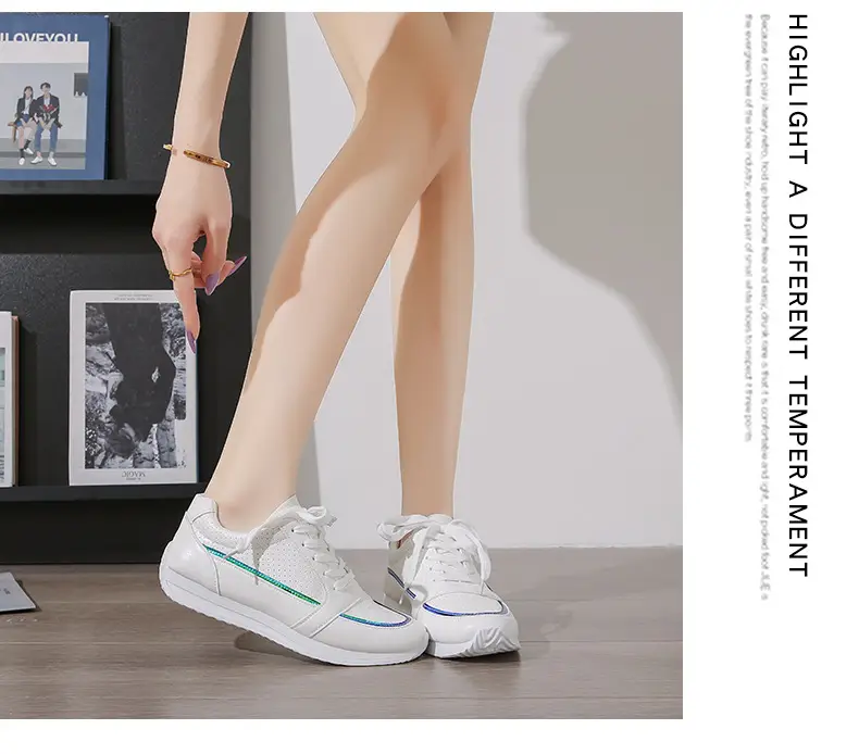 Single Shoes Women's 2025 Spring and Autumn New Round Head Thick Bottom Low-top Lace-up Flat Casual sneaker Foreign Trade plus size Women's Shoes — feature 10