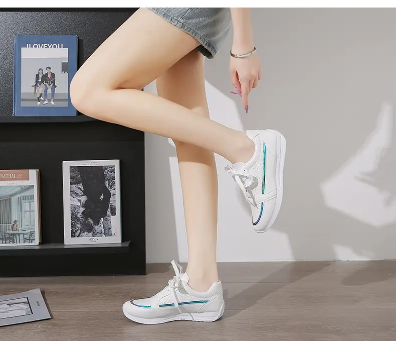 Single Shoes Women's 2025 Spring and Autumn New Round Head Thick Bottom Low-top Lace-up Flat Casual sneaker Foreign Trade plus size Women's Shoes — feature 11