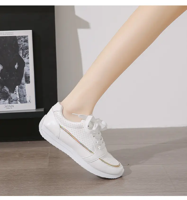 Single Shoes Women's 2025 Spring and Autumn New Round Head Thick Bottom Low-top Lace-up Flat Casual sneaker Foreign Trade plus size Women's Shoes — feature 15