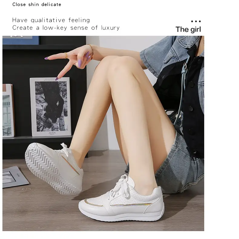 Single Shoes Women's 2025 Spring and Autumn New Round Head Thick Bottom Low-top Lace-up Flat Casual sneaker Foreign Trade plus size Women's Shoes — feature 16