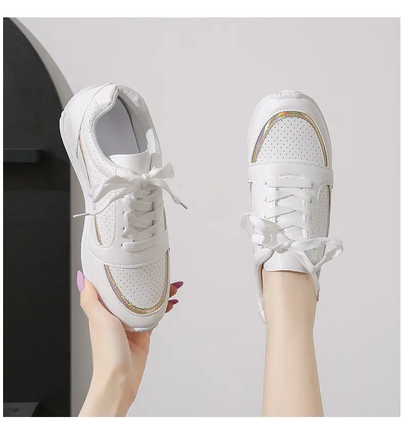 Single Shoes Women's 2025 Spring and Autumn New Round Head Thick Bottom Low-top Lace-up Flat Casual sneaker Foreign Trade plus size Women's Shoes — feature 19