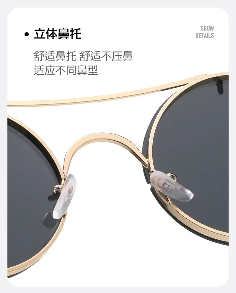 Retro Leopard Head Sunglasses for Men Women Brown Gold Frame — feature 8