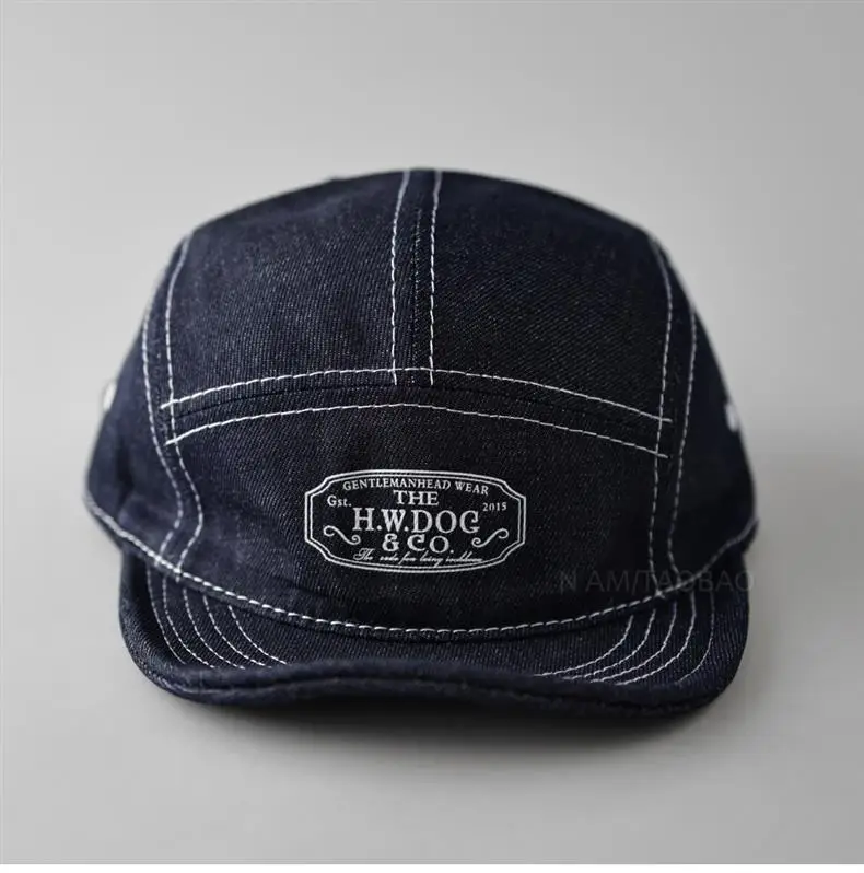 Men's Black Retro 5-Piece Baseball Cap with Duck Tissue Patch — feature 5