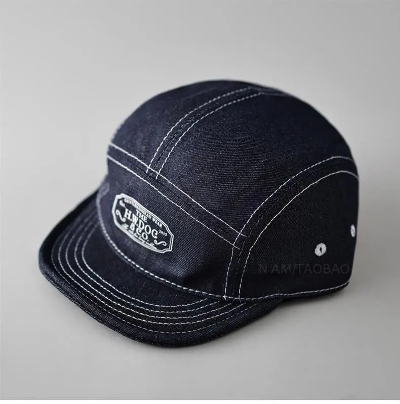 Men's Black Retro 5-Piece Baseball Cap with Duck Tissue Patch — feature 7