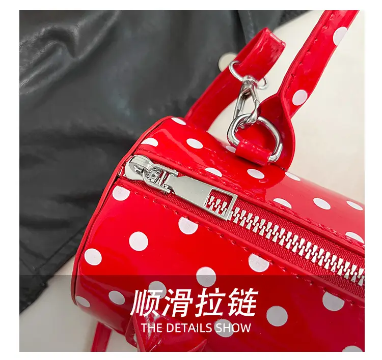 Women's Polka Dot Satchel Shoulder Bag White Pearl — feature 6