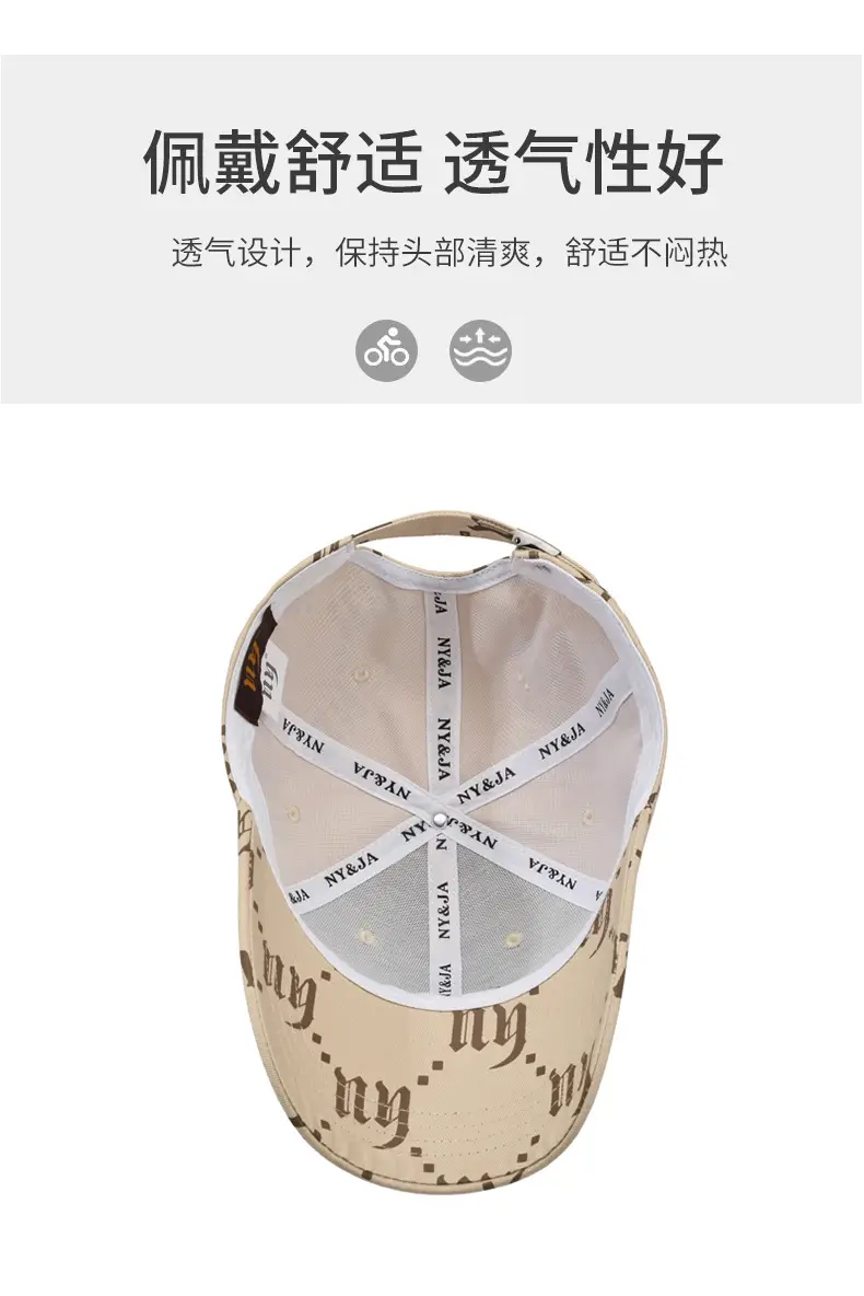 Unisex Embroidered Letter Cap Brown Spring Autumn — feature 5