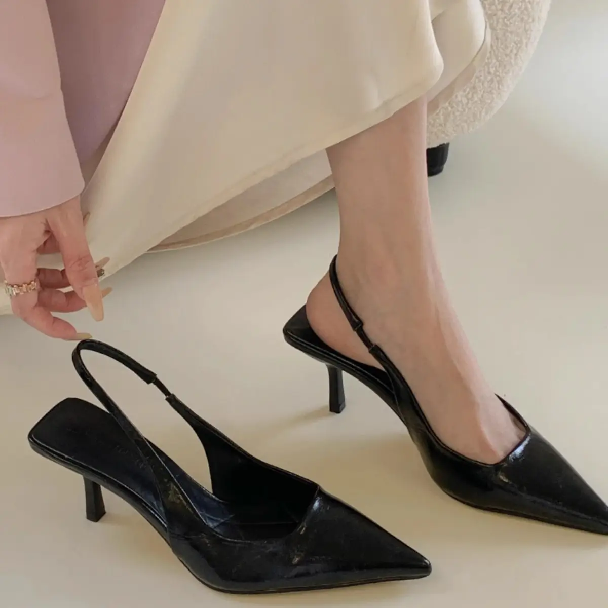 Silver Pointed Toe High Heels 2025 French Style