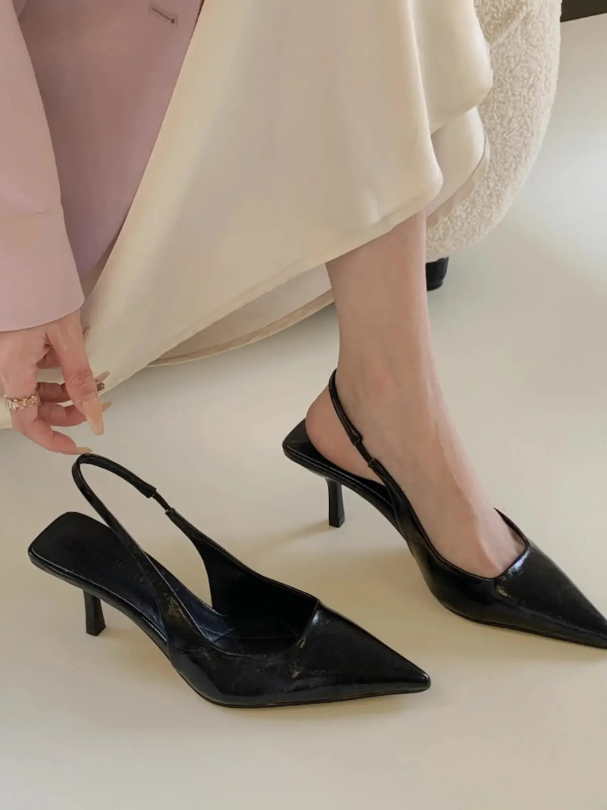 Silver Pointed Toe High Heels 2025 French Style