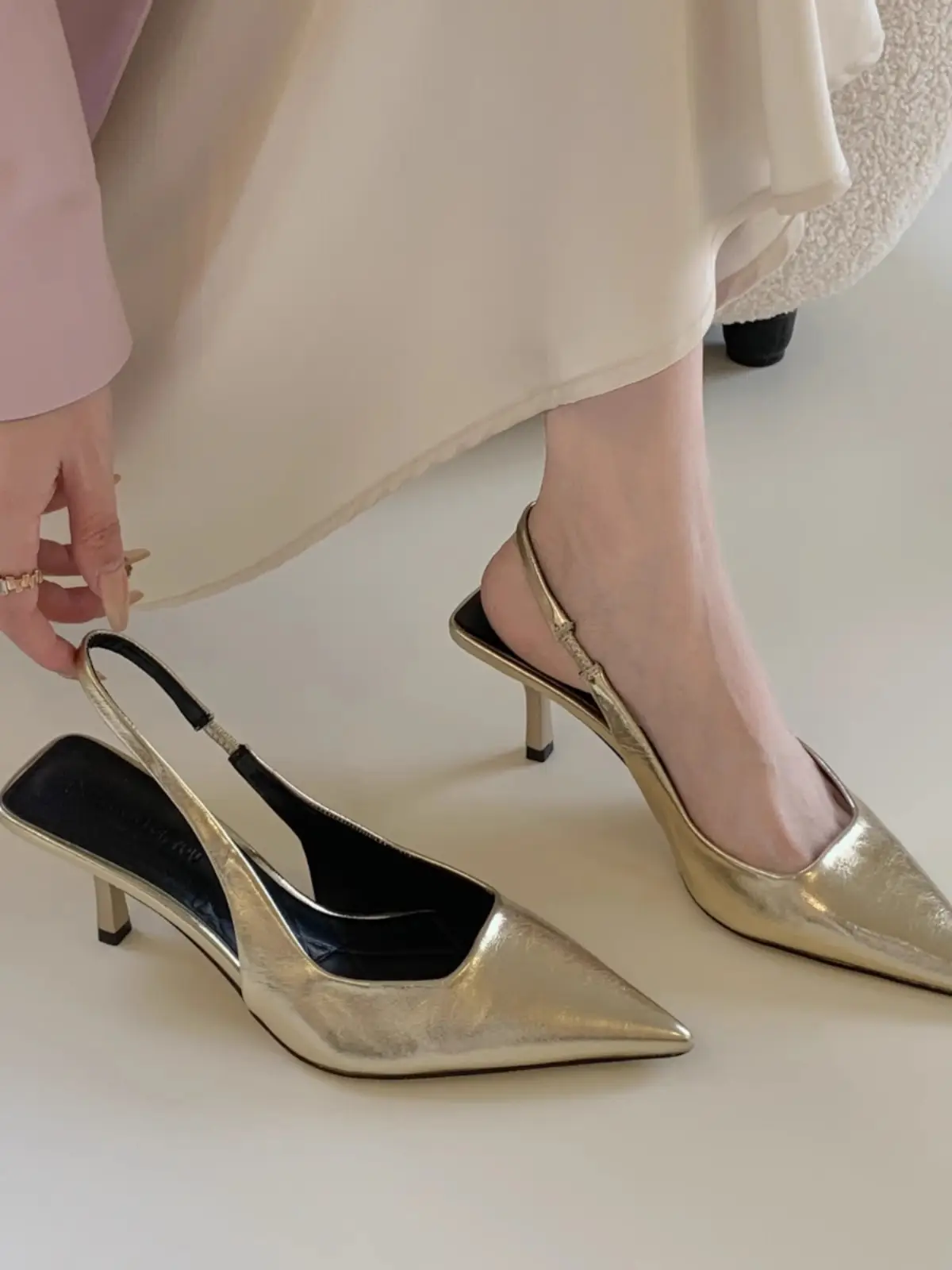 Silver Pointed Toe High Heels 2025 French Style