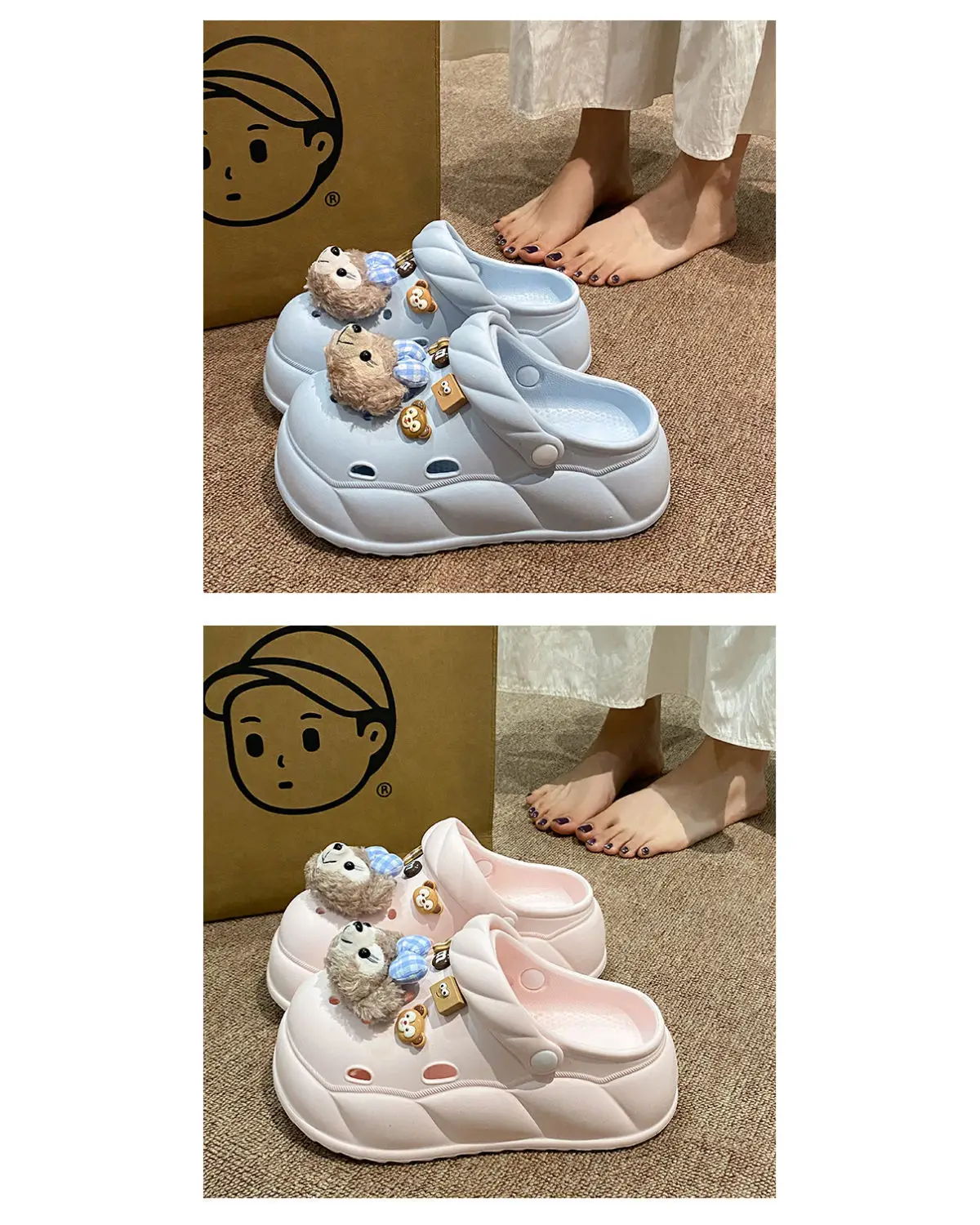 Eva Crocs 2025 Women's Breathable Crocs with Bear Design — feature 17