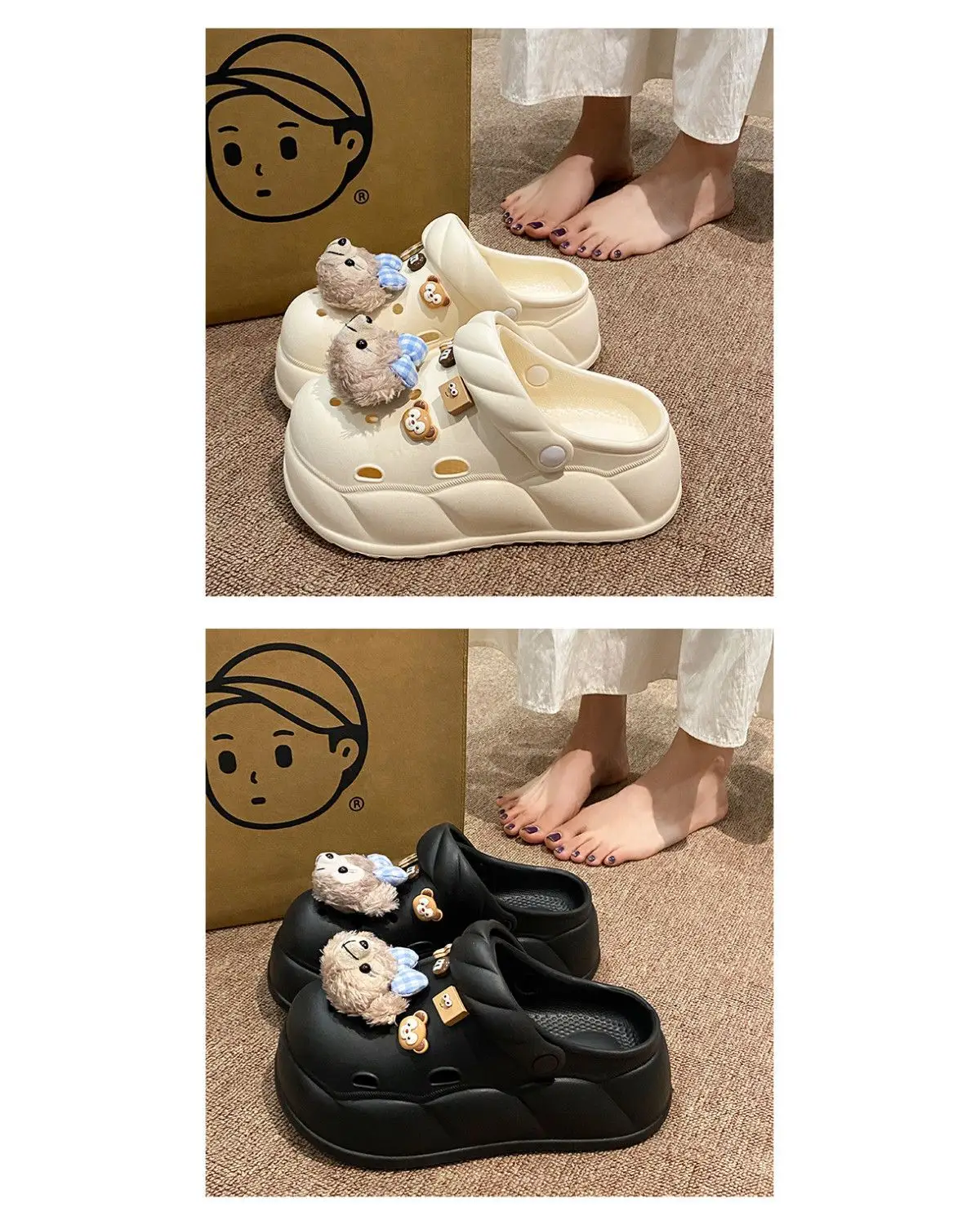 Eva Crocs 2025 Women's Breathable Crocs with Bear Design — feature 18