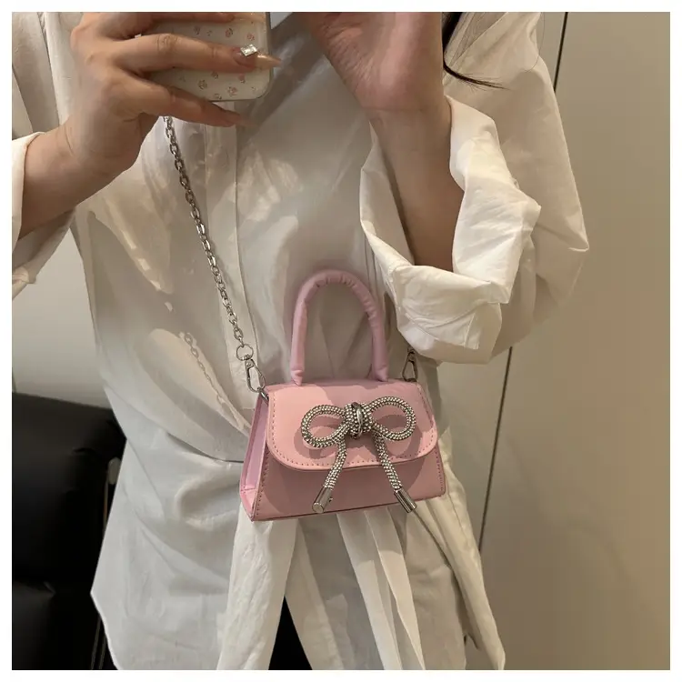 Pink Bow Chain Crossbody Bag for Women — feature 11