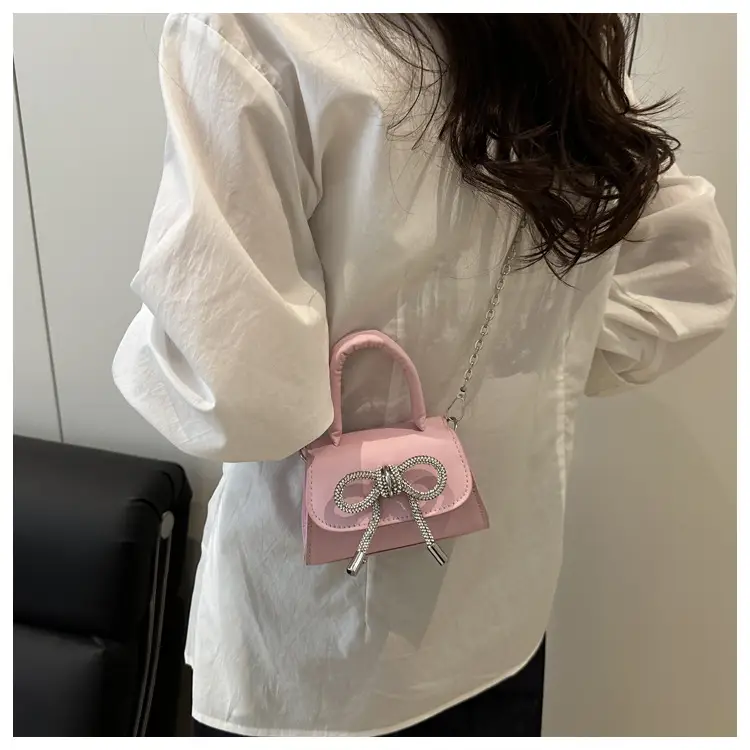 Pink Bow Chain Crossbody Bag for Women — feature 12