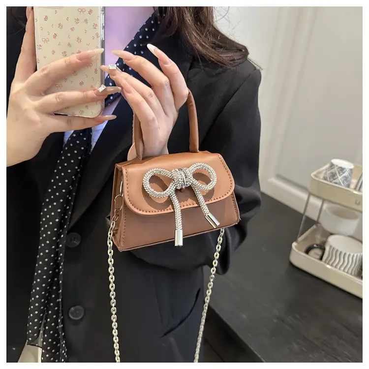 Pink Bow Chain Crossbody Bag for Women — feature 16