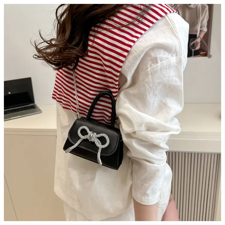 Pink Bow Chain Crossbody Bag for Women — feature 17