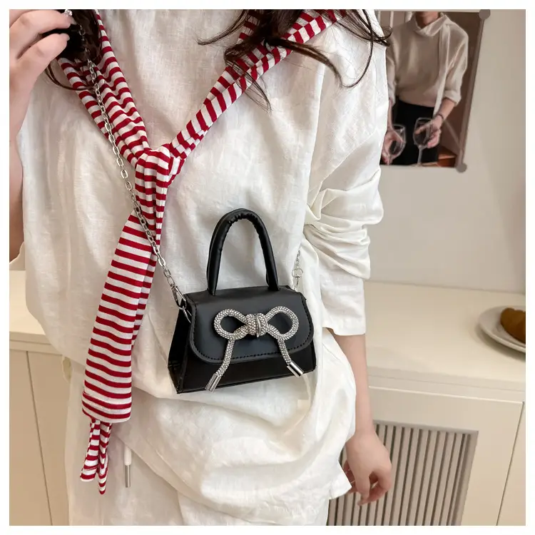Pink Bow Chain Crossbody Bag for Women — feature 18
