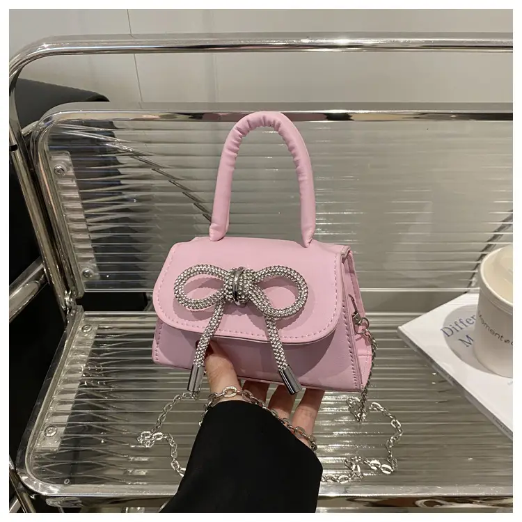 Pink Bow Chain Crossbody Bag for Women — feature 19