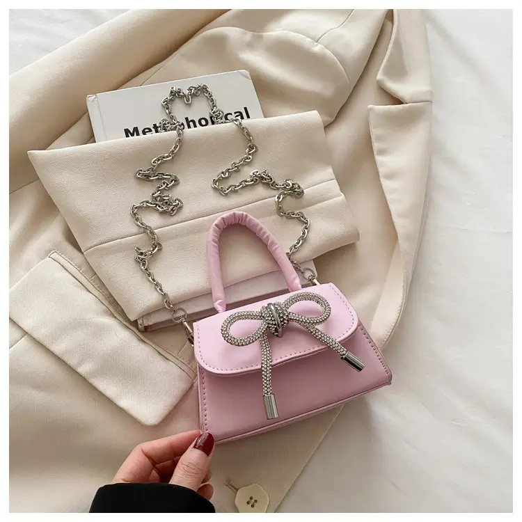 Pink Bow Chain Crossbody Bag for Women — feature 28