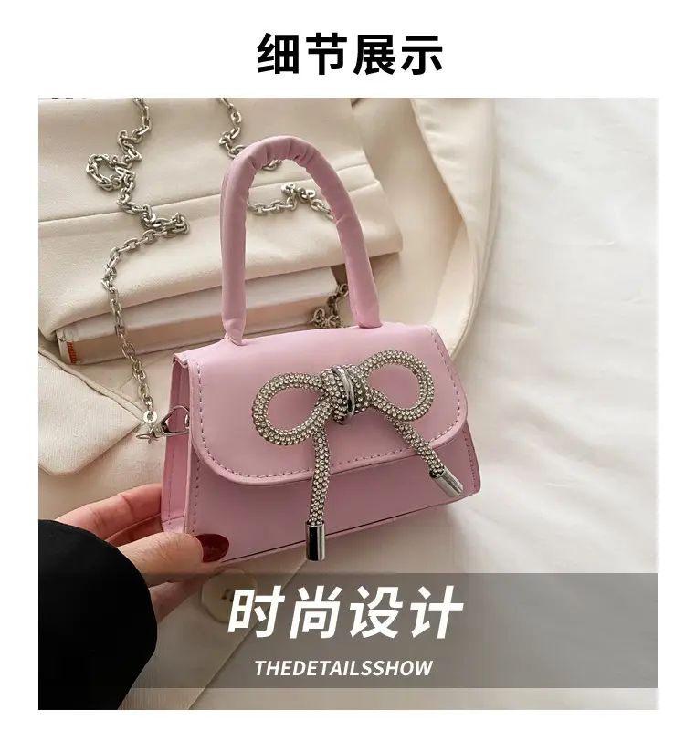 Pink Bow Chain Crossbody Bag for Women — feature 4