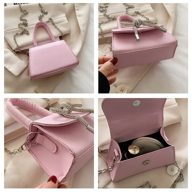 Pink Bow Chain Crossbody Bag for Women — feature 8