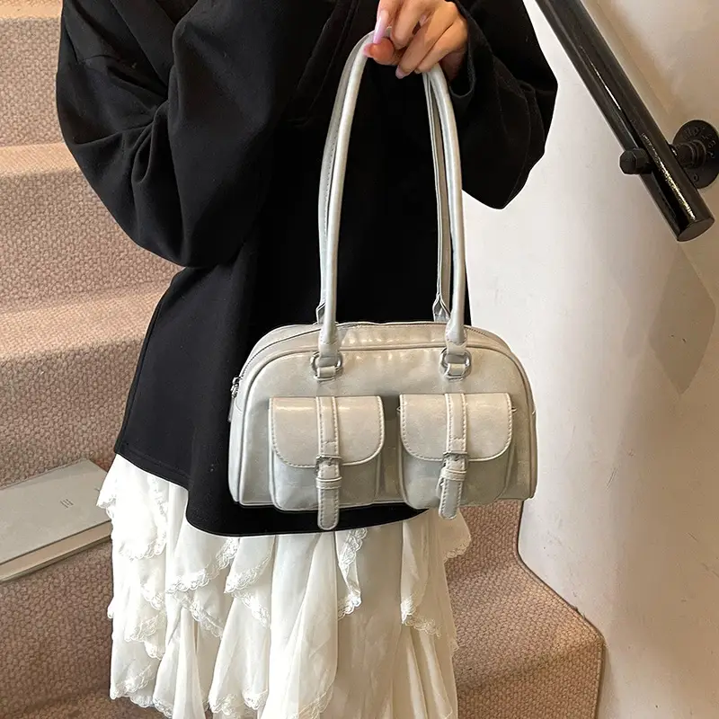 Pink Textured Shoulder Bag for Women 2025 - Image 9
