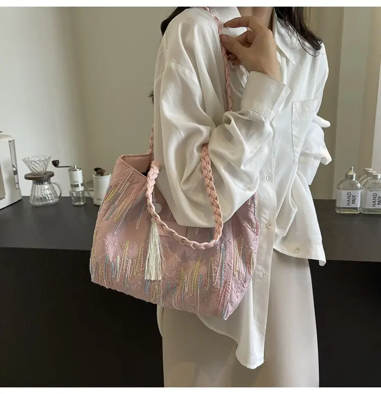 Yellow Canvas Tote Bag for Women Large Capacity Summer Commute — feature 19