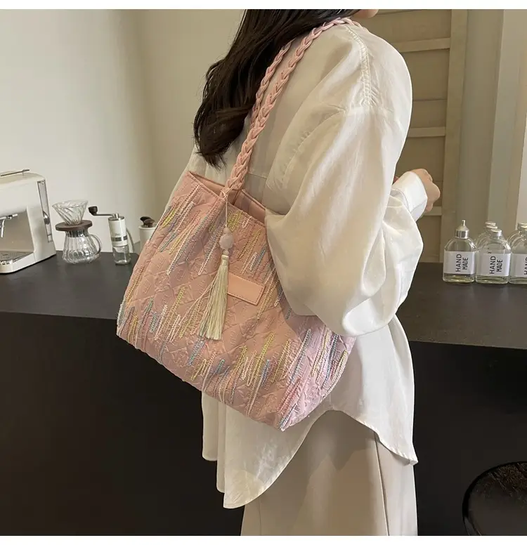 Yellow Canvas Tote Bag for Women Large Capacity Summer Commute — feature 21