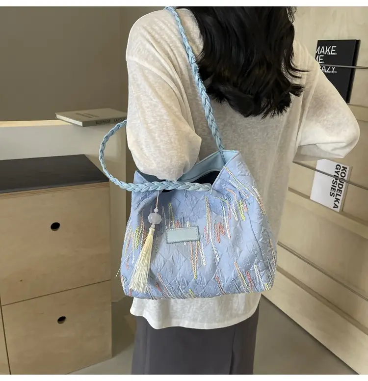 Yellow Canvas Tote Bag for Women Large Capacity Summer Commute — feature 24