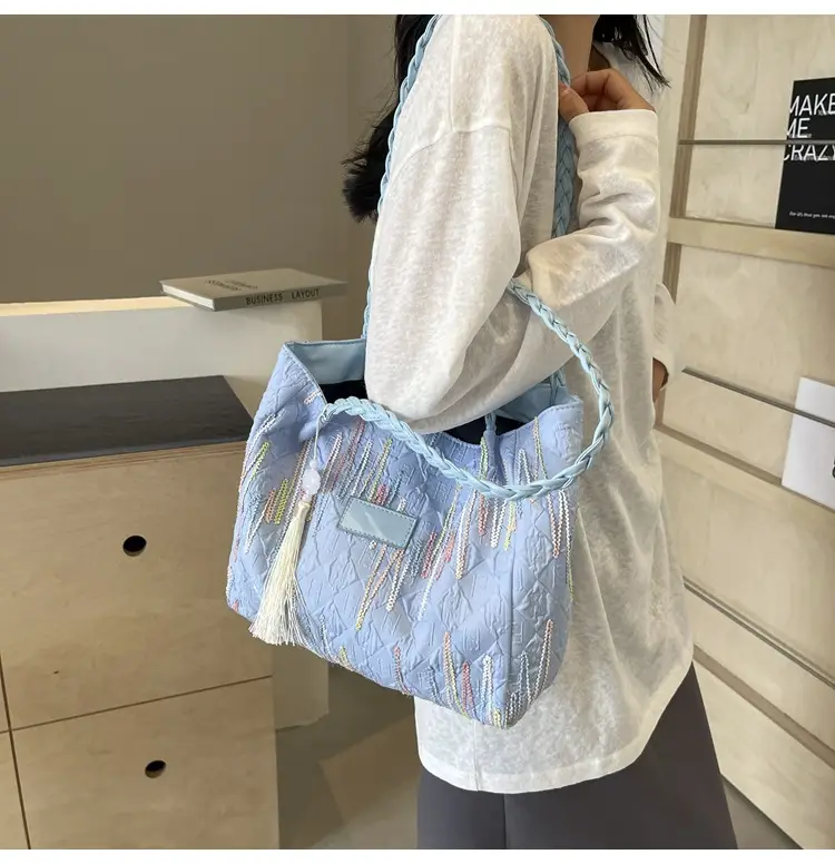 Yellow Canvas Tote Bag for Women Large Capacity Summer Commute — feature 27