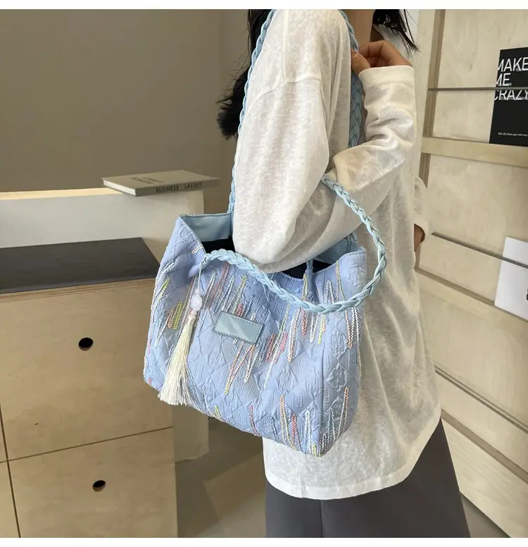 Yellow Canvas Tote Bag for Women Large Capacity Summer Commute — feature 28