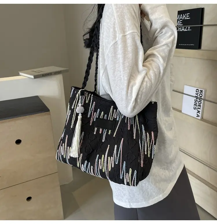 Yellow Canvas Tote Bag for Women Large Capacity Summer Commute — feature 29