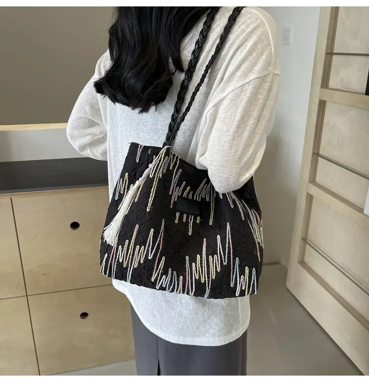 Yellow Canvas Tote Bag for Women Large Capacity Summer Commute — feature 30