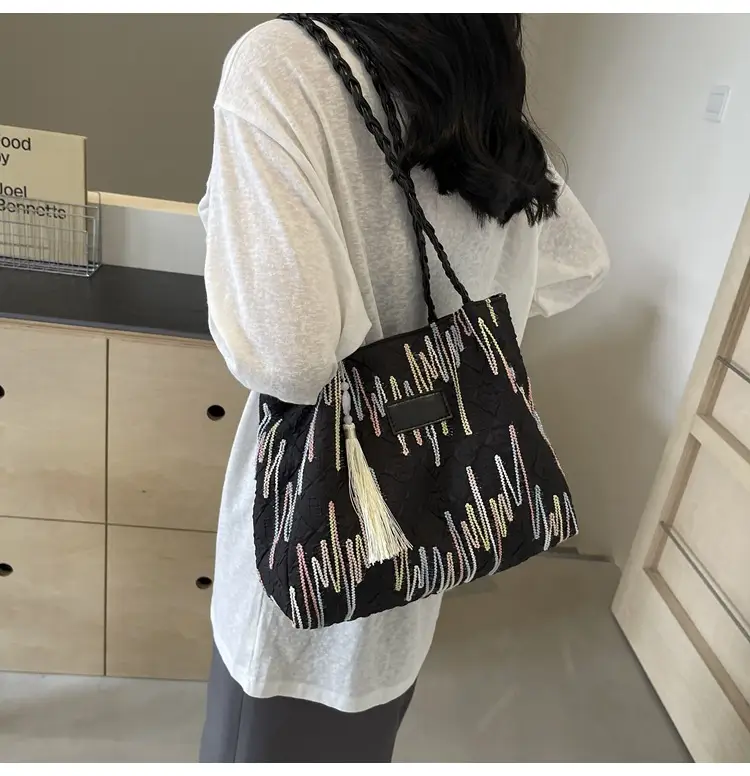 Yellow Canvas Tote Bag for Women Large Capacity Summer Commute — feature 33