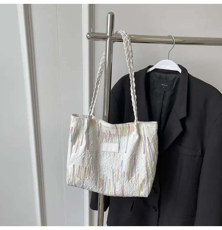 Yellow Canvas Tote Bag for Women Large Capacity Summer Commute — feature 9