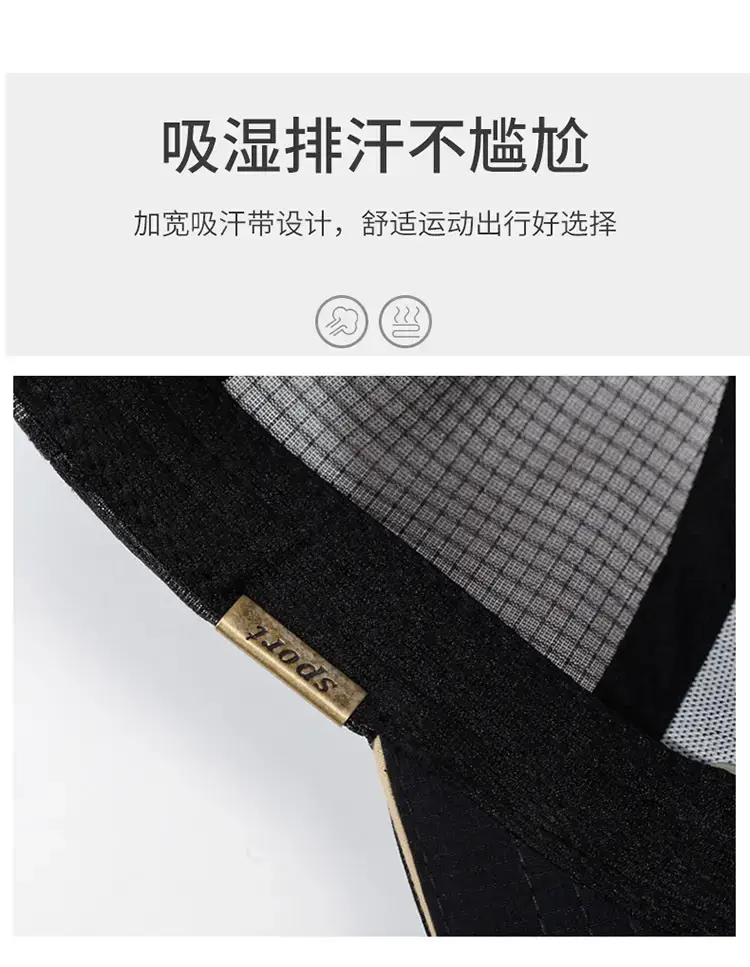 Men's Black Mesh Sun Hat with Gold Logo — feature 6