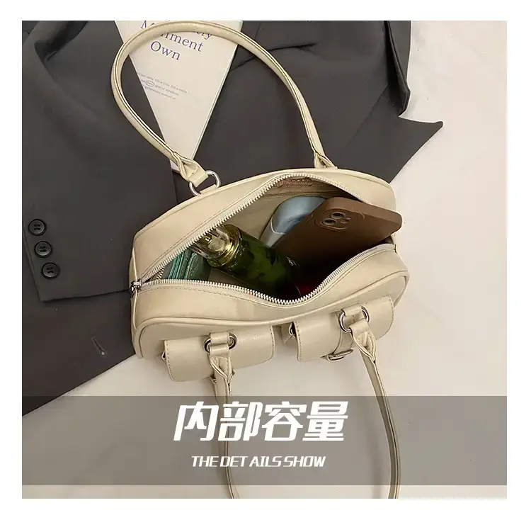 Women's Retro Multi-Flap Shoulder Bag Beige 2025 — feature 11