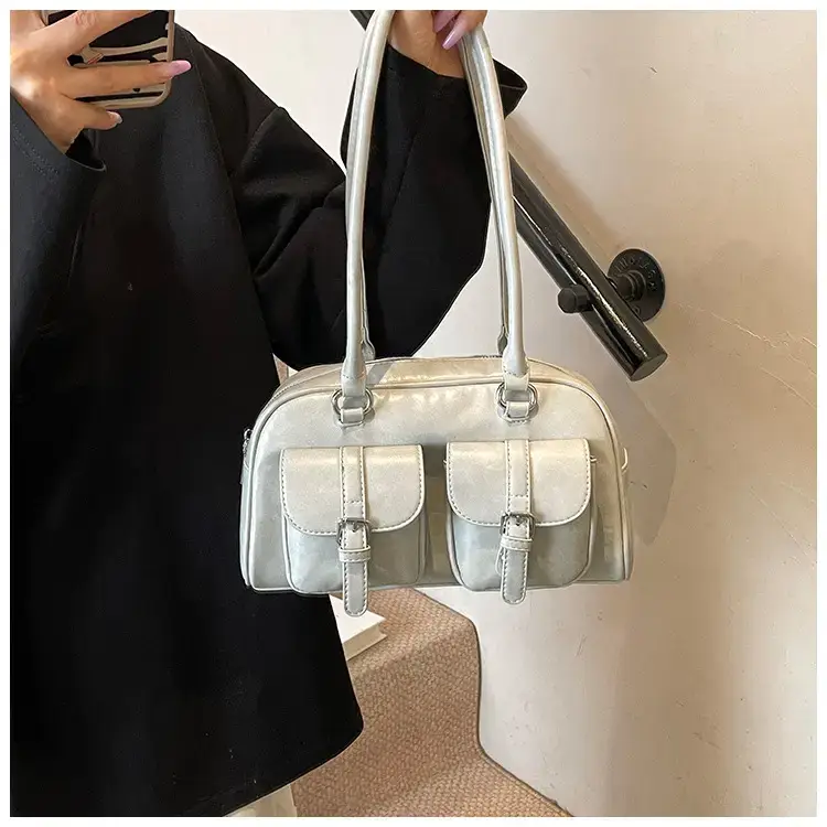 Women's Retro Multi-Flap Shoulder Bag Beige 2025 — feature 27