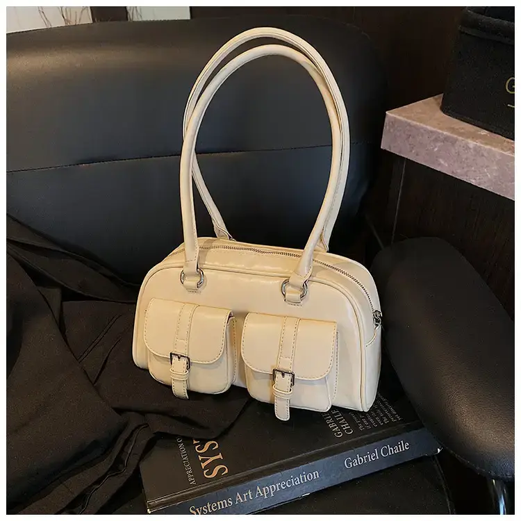 Women's Retro Multi-Flap Shoulder Bag Beige 2025 — feature 47