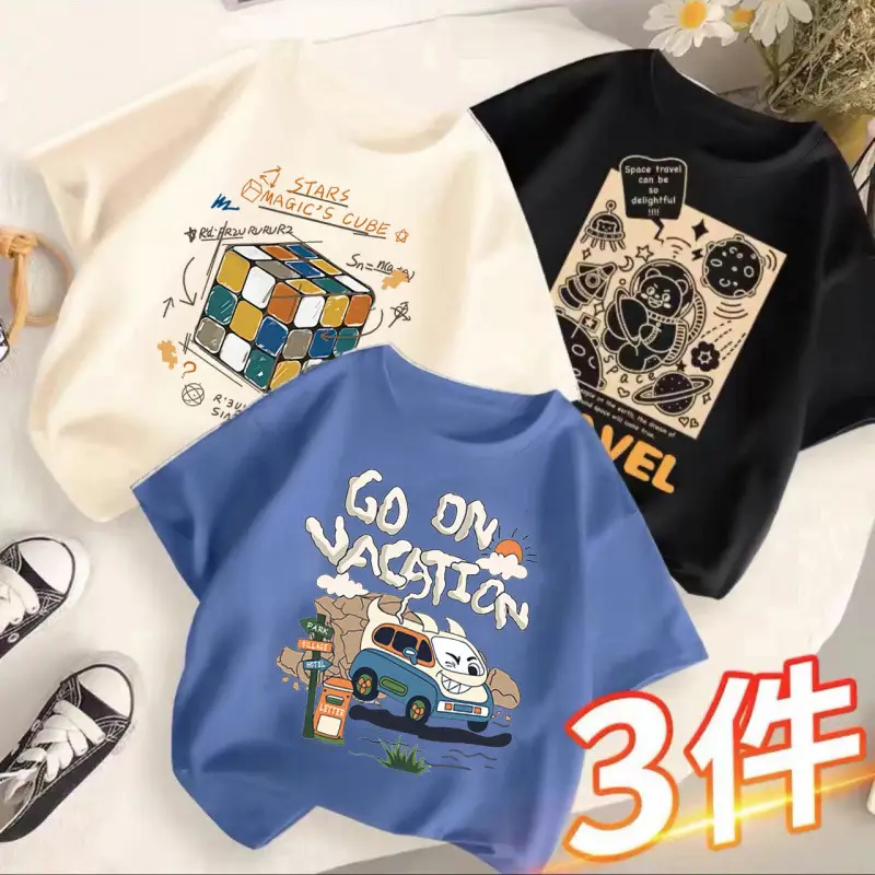Children's T-Shirts Set 3 Pcs Summer 2024 - Image 2