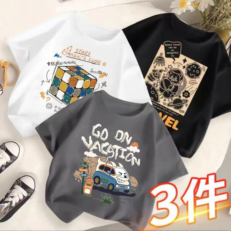 Children's T-Shirts Set 3 Pcs Summer 2024 - Image 3