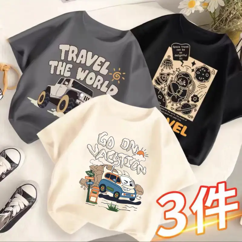 Children's T-Shirts Set 3 Pcs Summer 2024 - Image 11