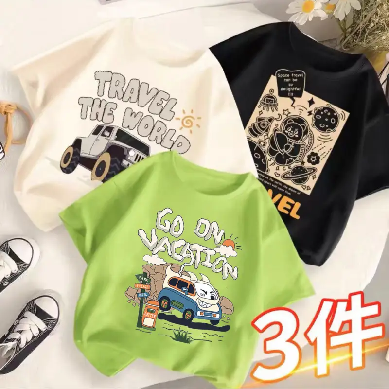 Children's T-Shirts Set 3 Pcs Summer 2024 - Image 10