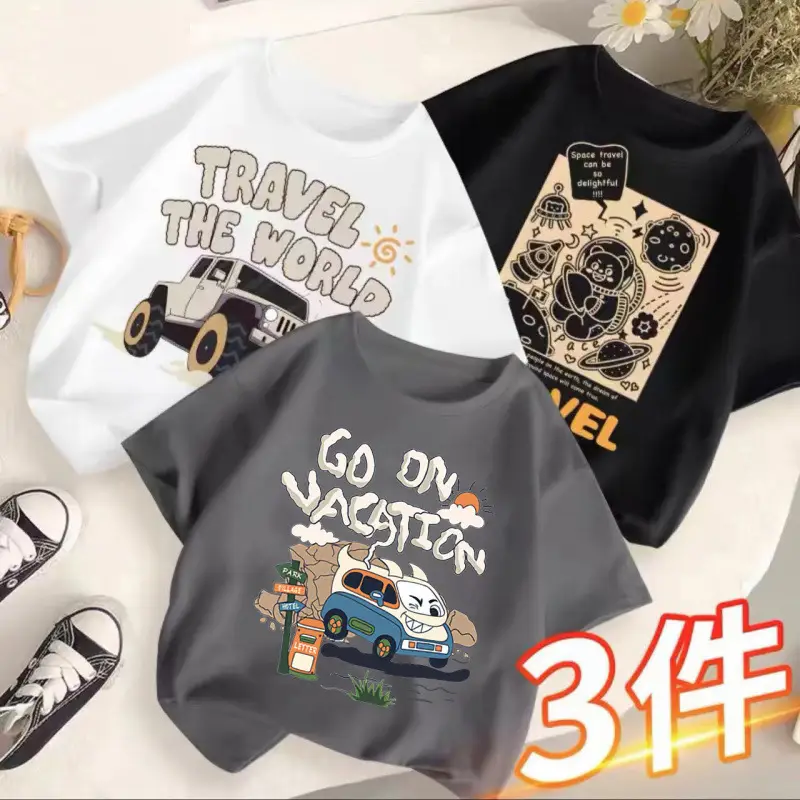 Children's T-Shirts Set 3 Pcs Summer 2024 - Image 15
