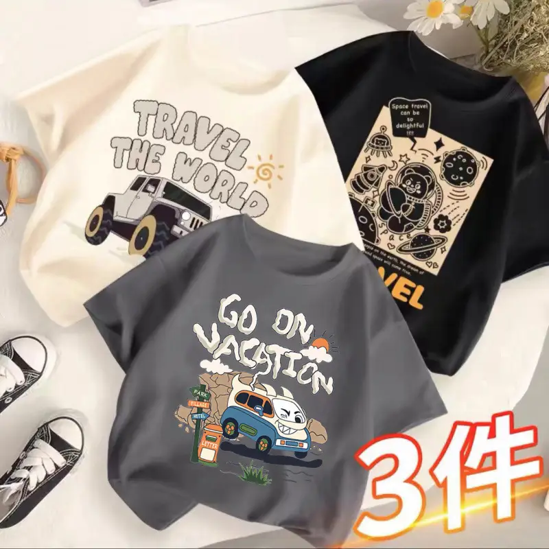 Children's T-Shirts Set 3 Pcs Summer 2024 - Image 16