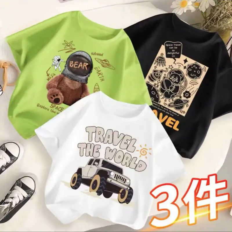 Children's T-Shirts Set 3 Pcs Summer 2024 - Image 18