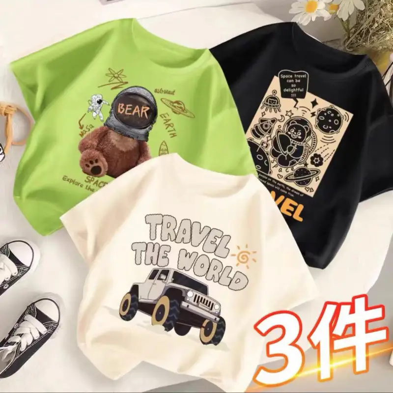 Children's T-Shirts Set 3 Pcs Summer 2024 - Image 20