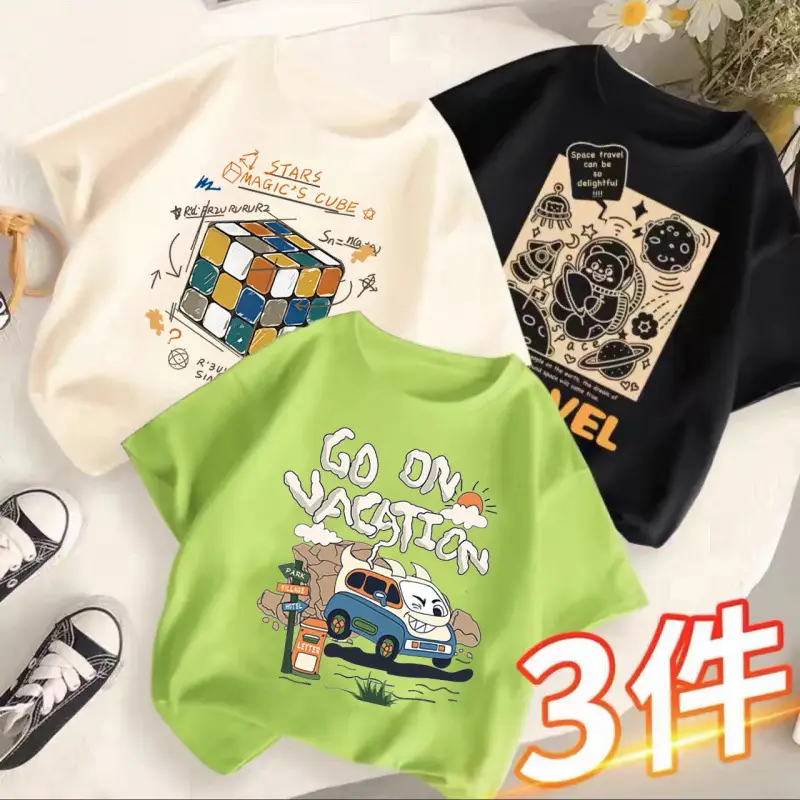 Children's T-Shirts Set 3 Pcs Summer 2024 - Image 5