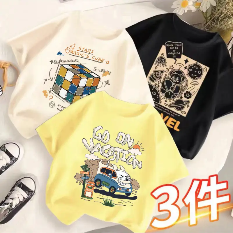 Children's T-Shirts Set 3 Pcs Summer 2024 - Image 6